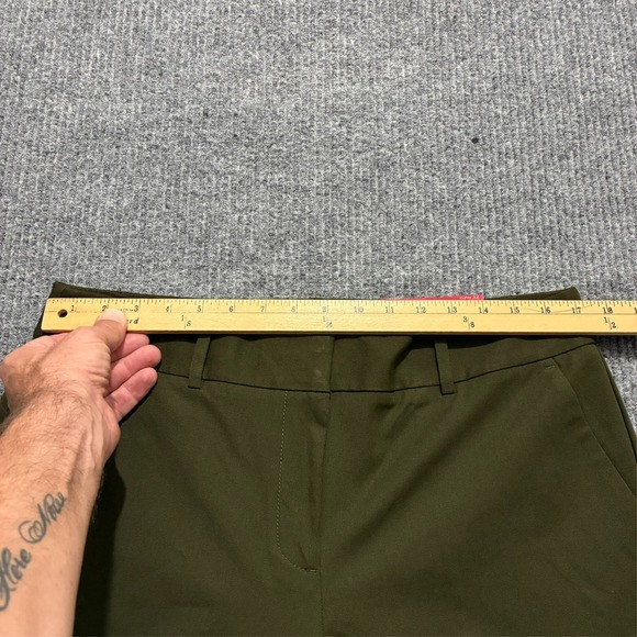 Talbots Newport Pants Womens 12 Green Curvy Trouser Leg Full Length High Rise - Picture 2 of 12